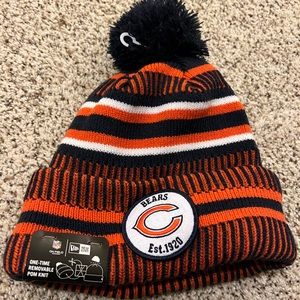 Orange black and white Chicago bears beanie, brand new with tags